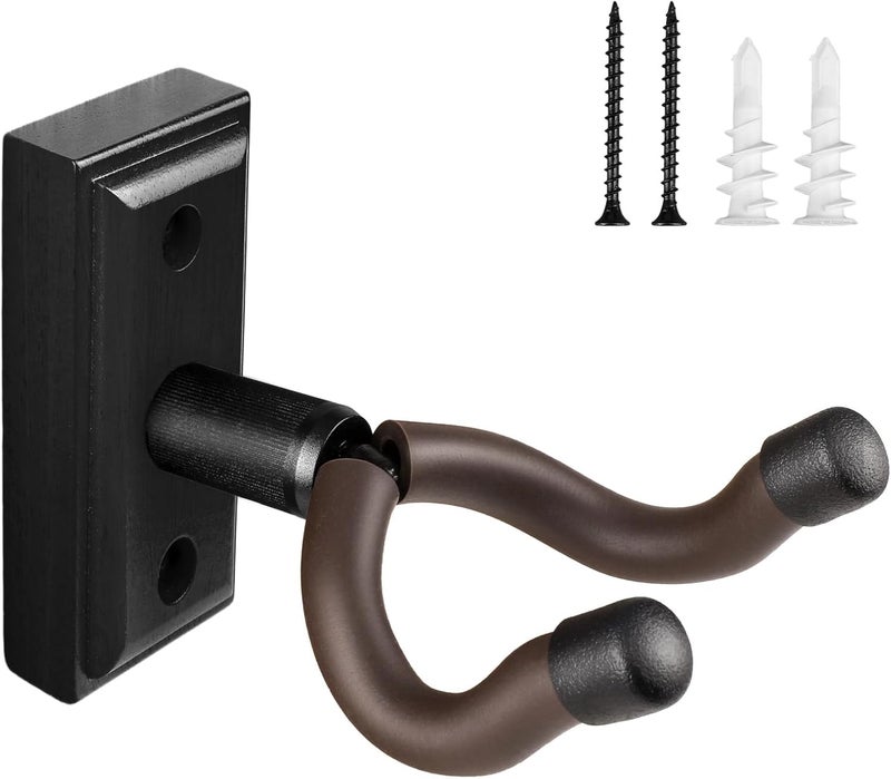 DIDA Guitar Wall Mount, Guitar Hanger, Silicone Pad, U-Shaped Guitar Wall Hanger Mount, Rotatable Guitar Holder Hook Stand Wall for Acoustic, Electric Guitar, Bass (Blackwood 1 Pack) - Image 1